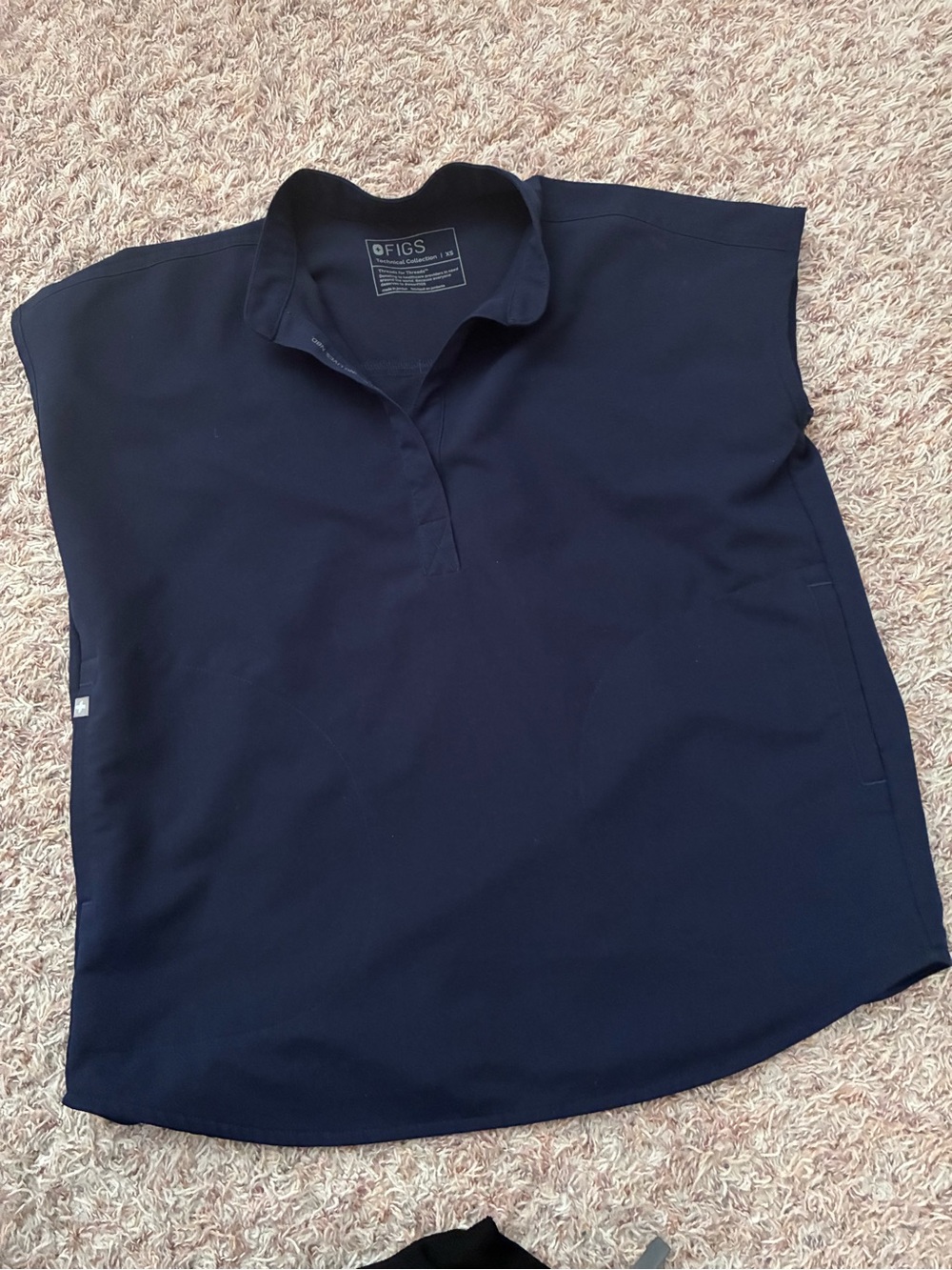 Figs Navy Blue XS Rafaela top S Alison ultrawide leg pants